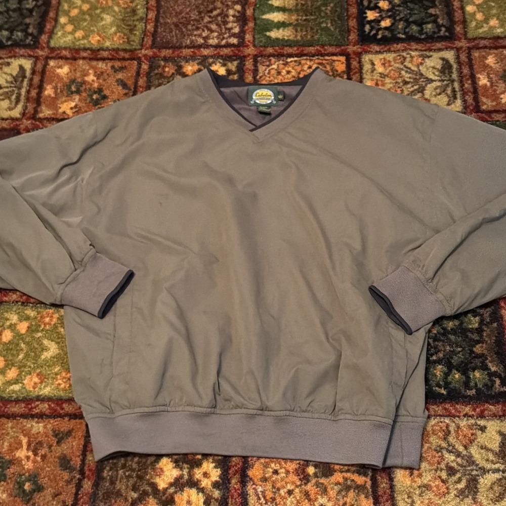 Cabela's Windcrest Pullover Jacket Mens XL Windbreaker Lined V-Neck Windshirt